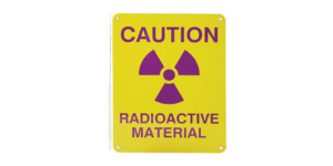 Radiation Sign "Caution Radioactive Material" (Spanish Options Available)