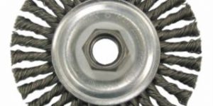 Wolverine® Knot Wire Wheel, 4 in dia x 3/16 in W Face, 5/8 in-11 UNC, 0.020 in SS Wire