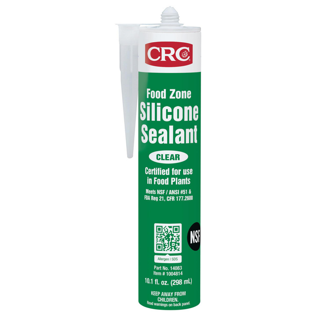 CRC 14083 Food Zone Clear Silicone Sealant, 10.1 oz