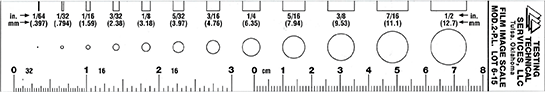 MOD.2-PL API 1104 radiographic film image scale