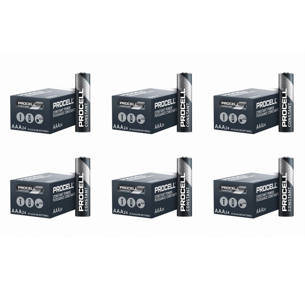 Duracell Procell PC2400 1.5V AAA batteries, case of 144