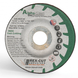 Rex-Cut Alpha-Green Type 1 Cut-Off Wheel 6 x .045 x 7/8"