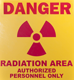 Radiation Sign "Danger Radiation Area Authorized Personnel Only" LAMINATED with Grommets