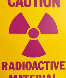 Radiation Sign "Caution Radioactive Material" LAMINATED with Grommets