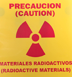 Radiation Sign "Caution Radioactive Material" PLAIN SPANISH