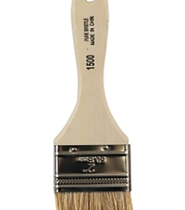 White Chinese Bristle Paint Brush, 5/16 in Thick x 2 in W, Wood Handle