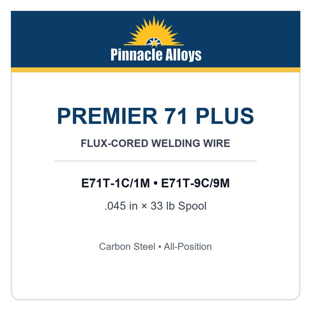 Pinnacle Alloys Premier 71 Plus .045 inch 33 pound flux-cored welding wire