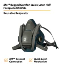 3m Rugged Comfort Quic-Latch Half-Facepiece Reusable Respirator, Medium
