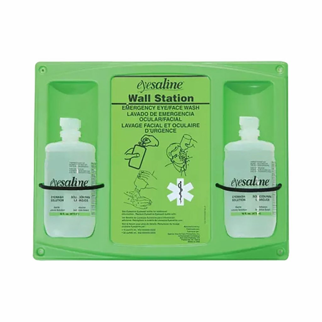 Eyewash Wall Station, 32 oz, Double Bottle