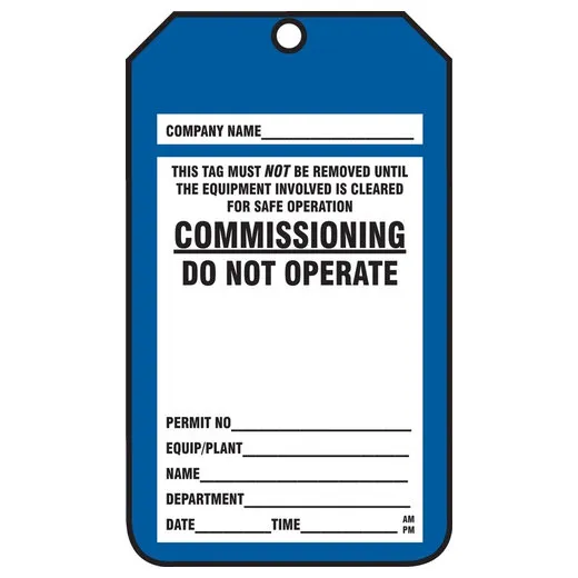 Commissioning in Progress Safety Tag (25 Pack)