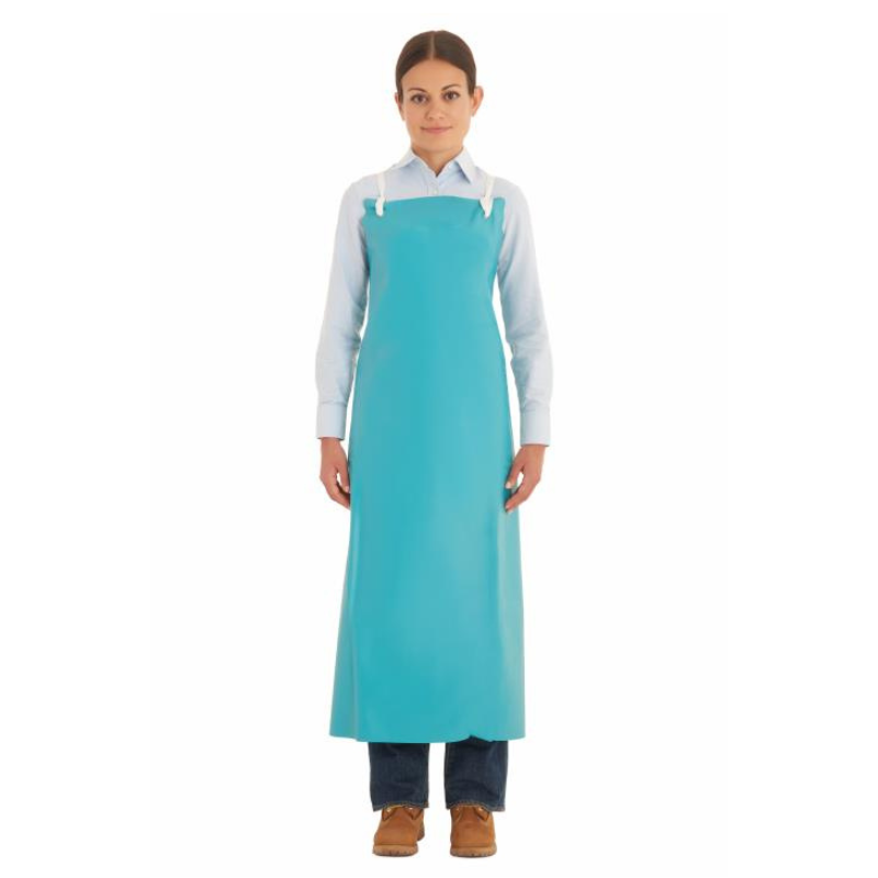 PVC Adjustable Apron, 56-100, 18 mil, 48 in Ties, 33 in W, 44 in L, Green (12Pk)
