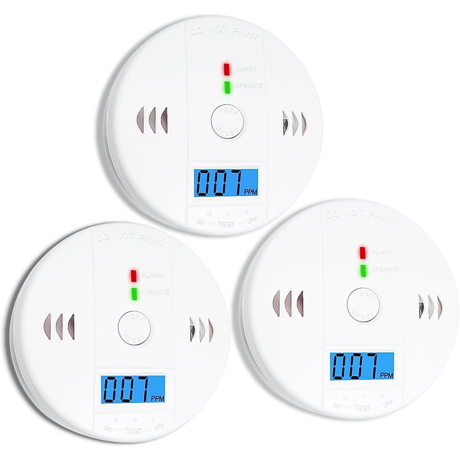 3 Pack Carbon Monoxide Detectors