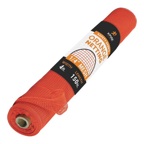 40 Rolls Xpose Safety 4' x 150' Heavy-Duty Orange Fire-Retardant Plastic Mesh Safety Debris Netting