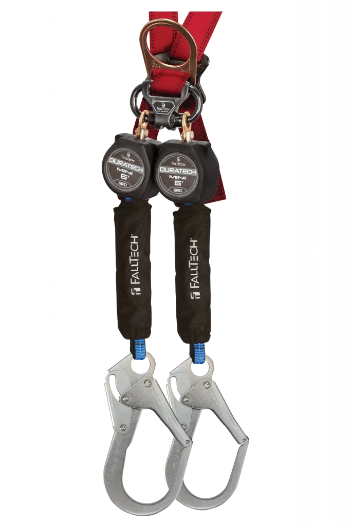 6' DuraTech® Mini Class 1 Personal SRL-P with Steel Rebar Hooks, Includes Steel Dorsal Connecting Ca